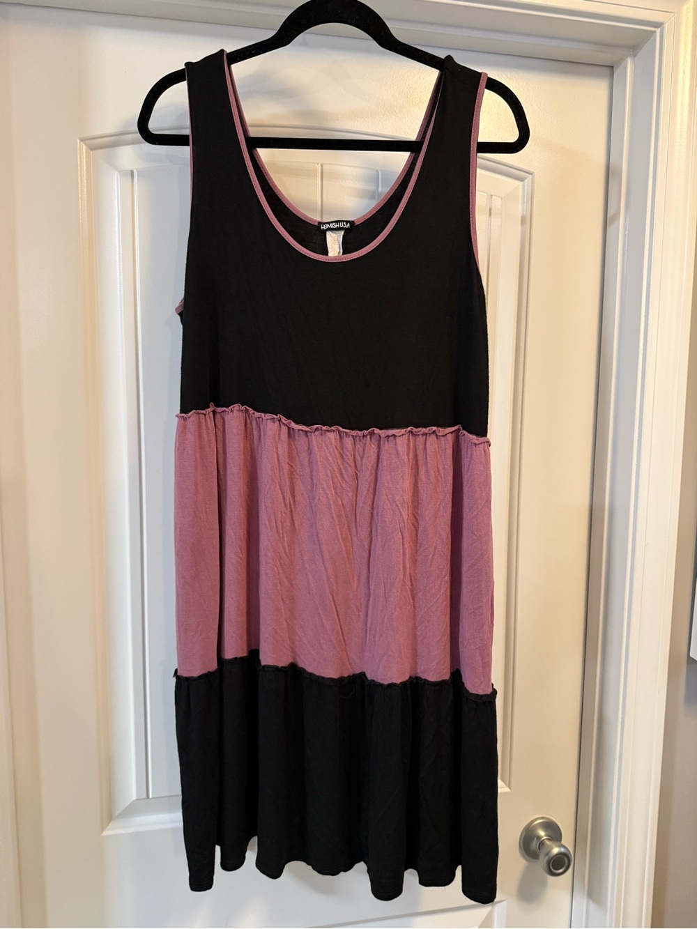 HEIMISH USA Black Tank Dress with Mauve Trim
